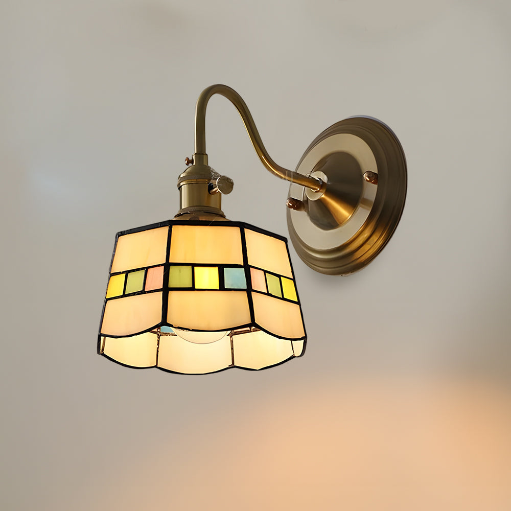 Wall Lamp Glass Copper E27 40W Multicolour Hallway Study Art Deco Vintage Indoor Lighting Fixture | Thomler