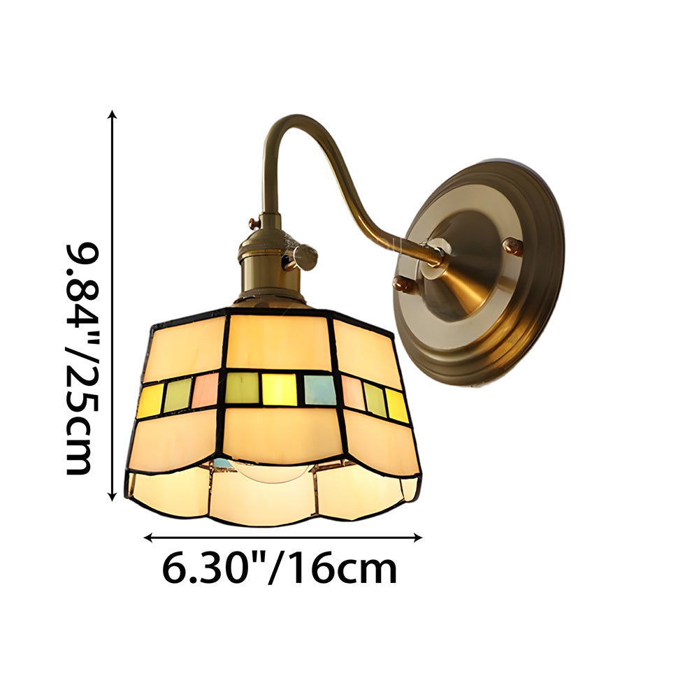 Wall Lamp Copper Glass 9.8 in Indoor Hallway Stairwell Accent Lighting Decorative Fixture | Thomler