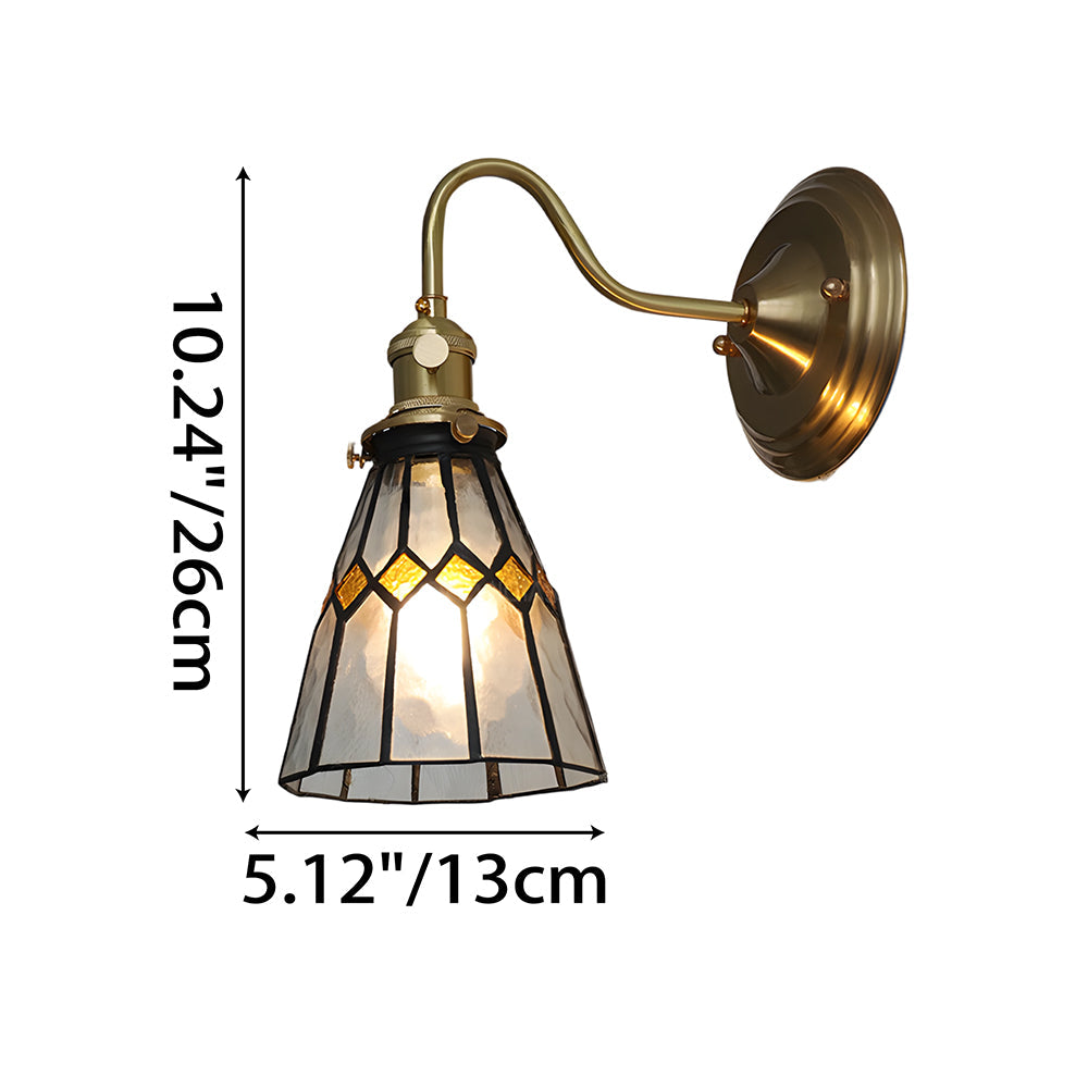 Wall Lamp Copper Glass 9.8 in Indoor Hallway Stairwell Accent Lighting Decorative Fixture | Thomler