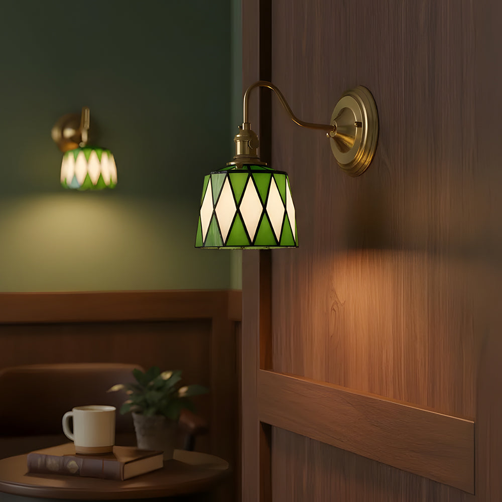 Wall Lamp Copper Glass 9.8 in Indoor Hallway Stairwell Accent Lighting Decorative Fixture | Thomler