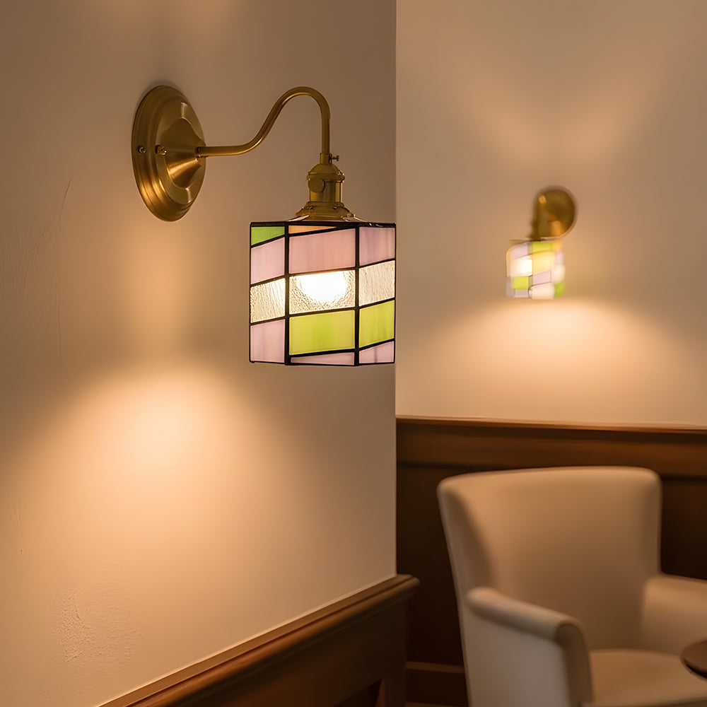 Wall Lamp Copper Glass 9.8 in Indoor Hallway Stairwell Accent Lighting Decorative Fixture | Thomler