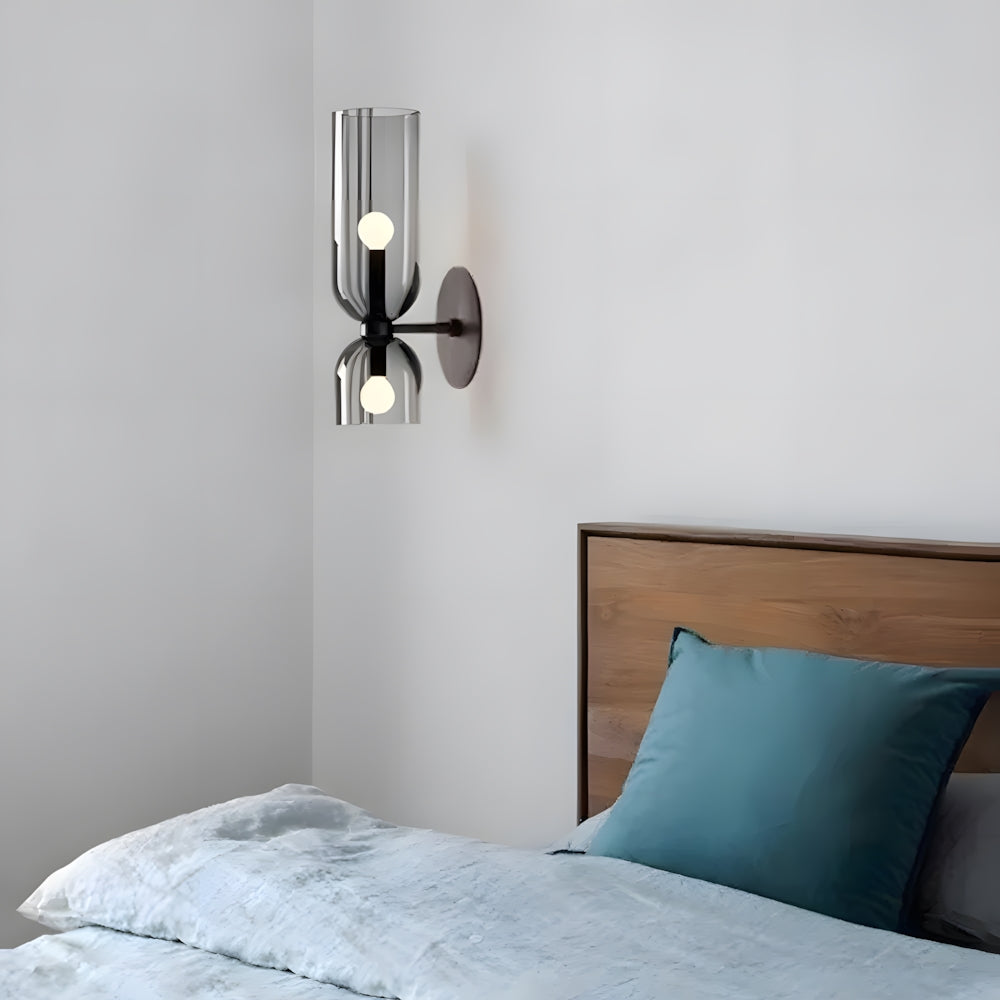 Wall Lamp Glass Double-Head 13.8 in Adjustable Indoor Reading Bedroom Hallway Lighting | Thomler