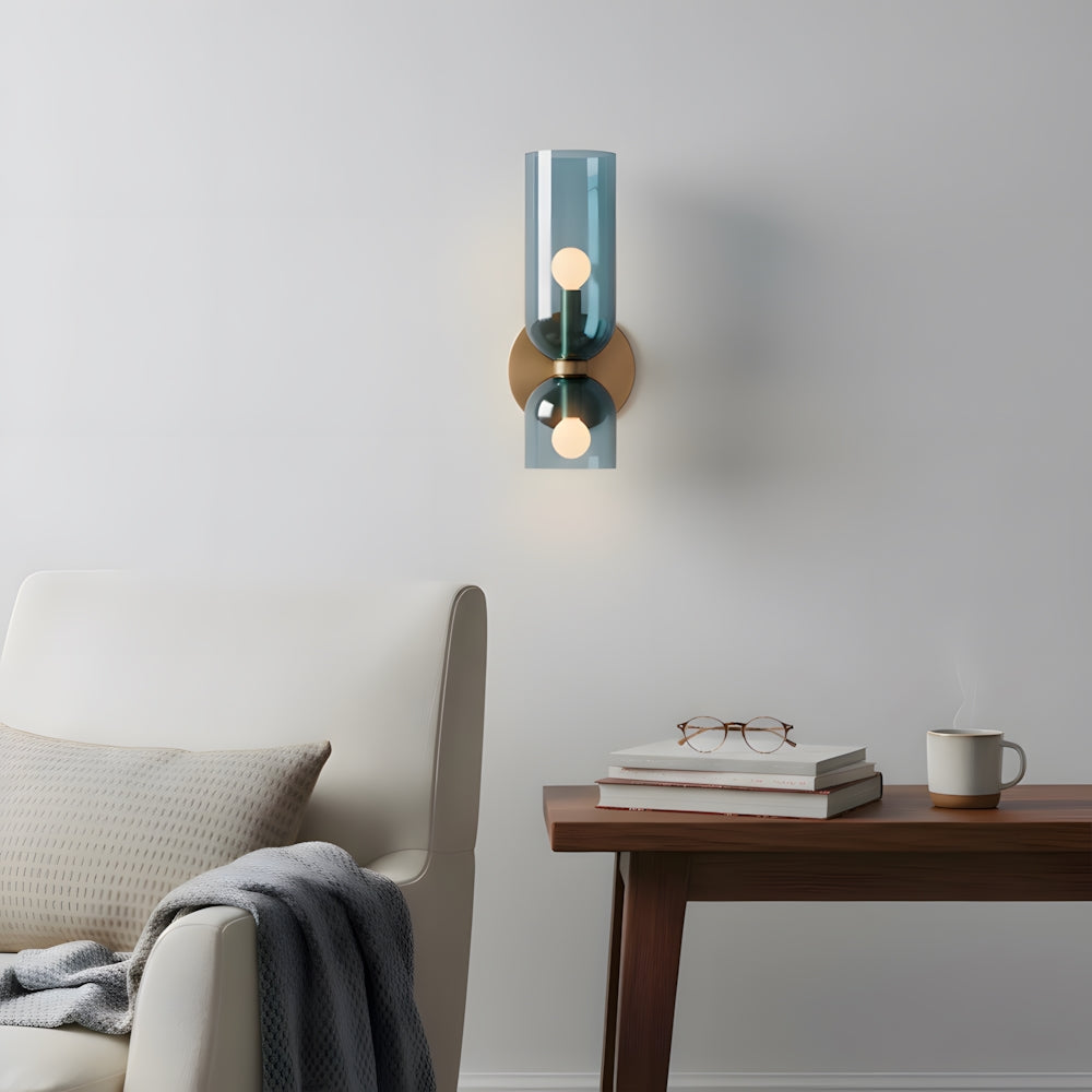 Wall Lamp Glass Double-Head 13.8 in Adjustable Indoor Reading Bedroom Hallway Lighting | Thomler