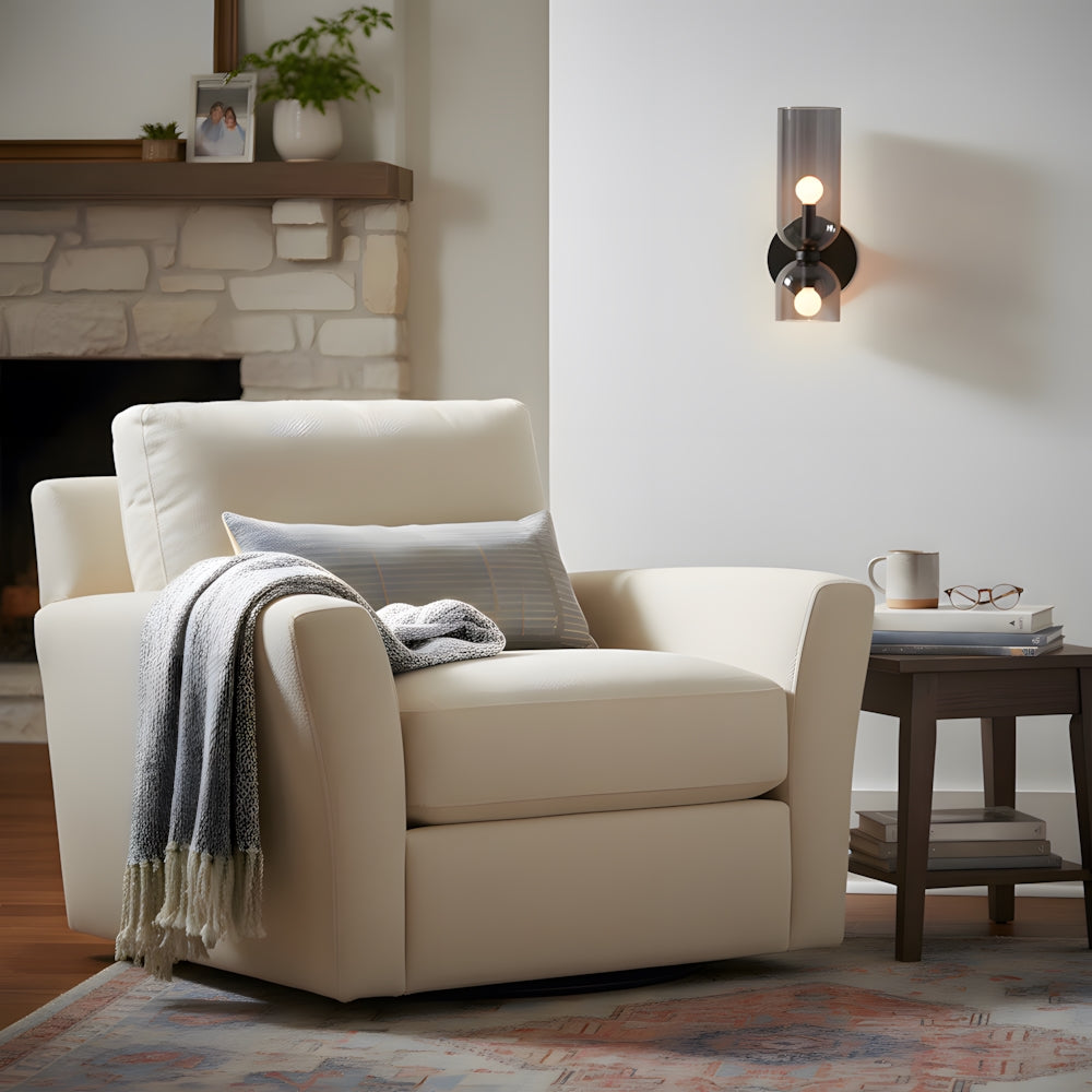 Wall Lamp Glass Double-Head 13.8 in Adjustable Indoor Reading Bedroom Hallway Lighting | Thomler