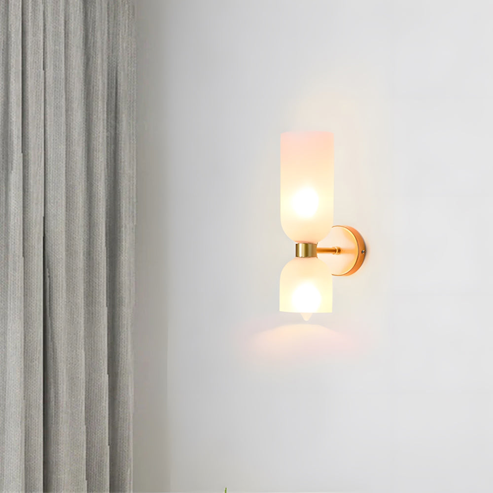 Wall Lamp Glass Double-Head 13.8 in Adjustable Indoor Reading Bedroom Hallway Lighting | Thomler