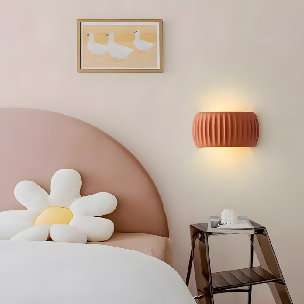 Wall Lamp Resin 9.5 in Soft Cream Indoor Bedroom Hallway Accent Lighting Modern Minimalist | Thomler