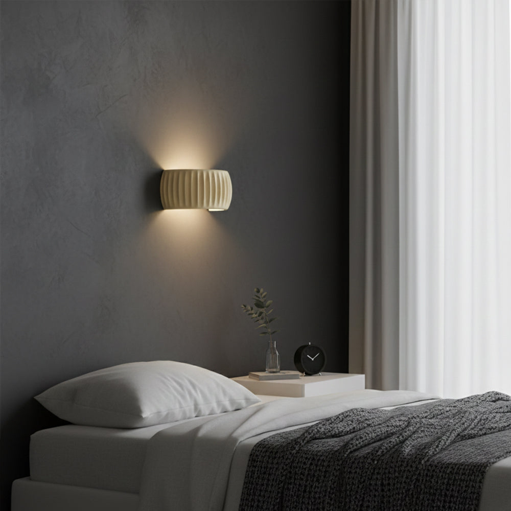 Wall Lamp Resin 9.5 in Soft Cream Indoor Bedroom Hallway Accent Lighting Modern Minimalist | Thomler