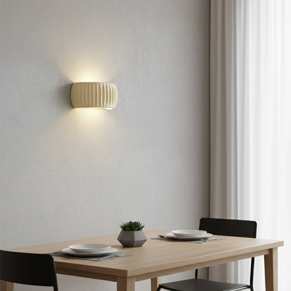 Wall Lamp Resin 9.5 in Soft Cream Indoor Bedroom Hallway Accent Lighting Modern Minimalist | Thomler