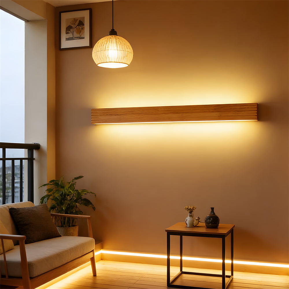 Wall Light Wood LED 13.8 in Indoor Bedroom Reading Minimalist Nordic Style Warm Lighting | Thomler