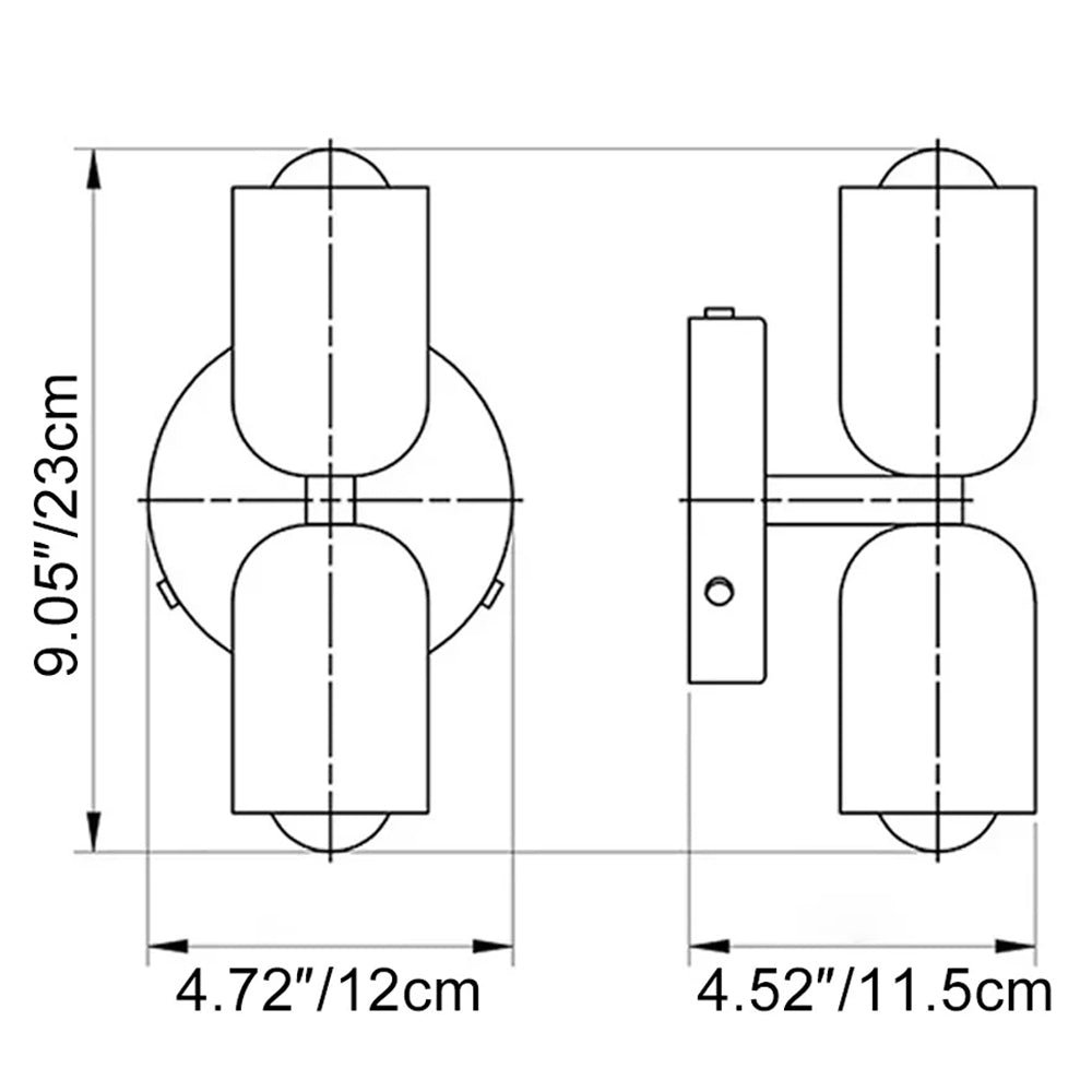 Wall Lamp Glass Shade 23.0 cm Vintage Indoor Bedroom Hallway Bathroom Living Room Lighting E27 Iron Fixture | Thomler