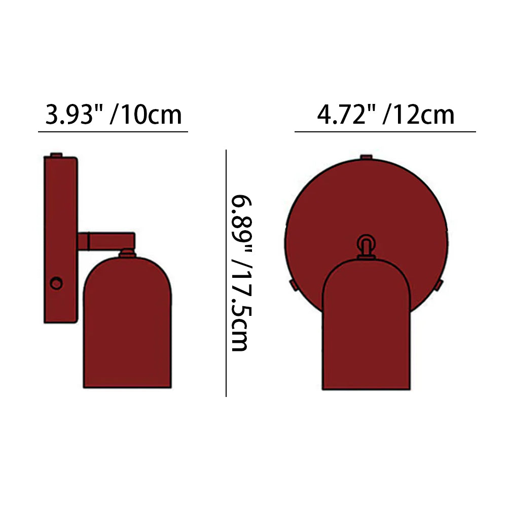 Wall Lamp Iron 12.0 cm Matte Pink Bedroom Hallway LED Reading Accent Light Modern Indoor Sconce | Thomler