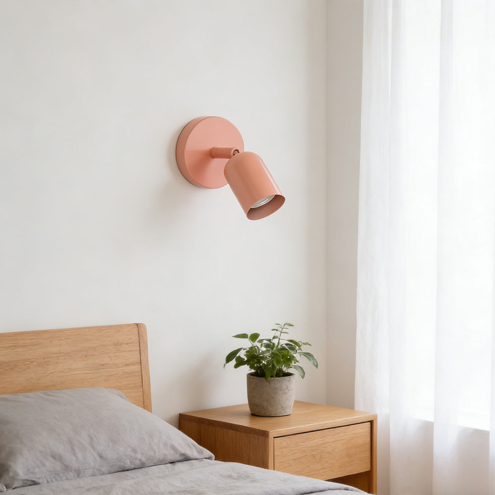 Wall Lamp Iron 12.0 cm Matte Pink Bedroom Hallway LED Reading Accent Light Modern Indoor Sconce | Thomler