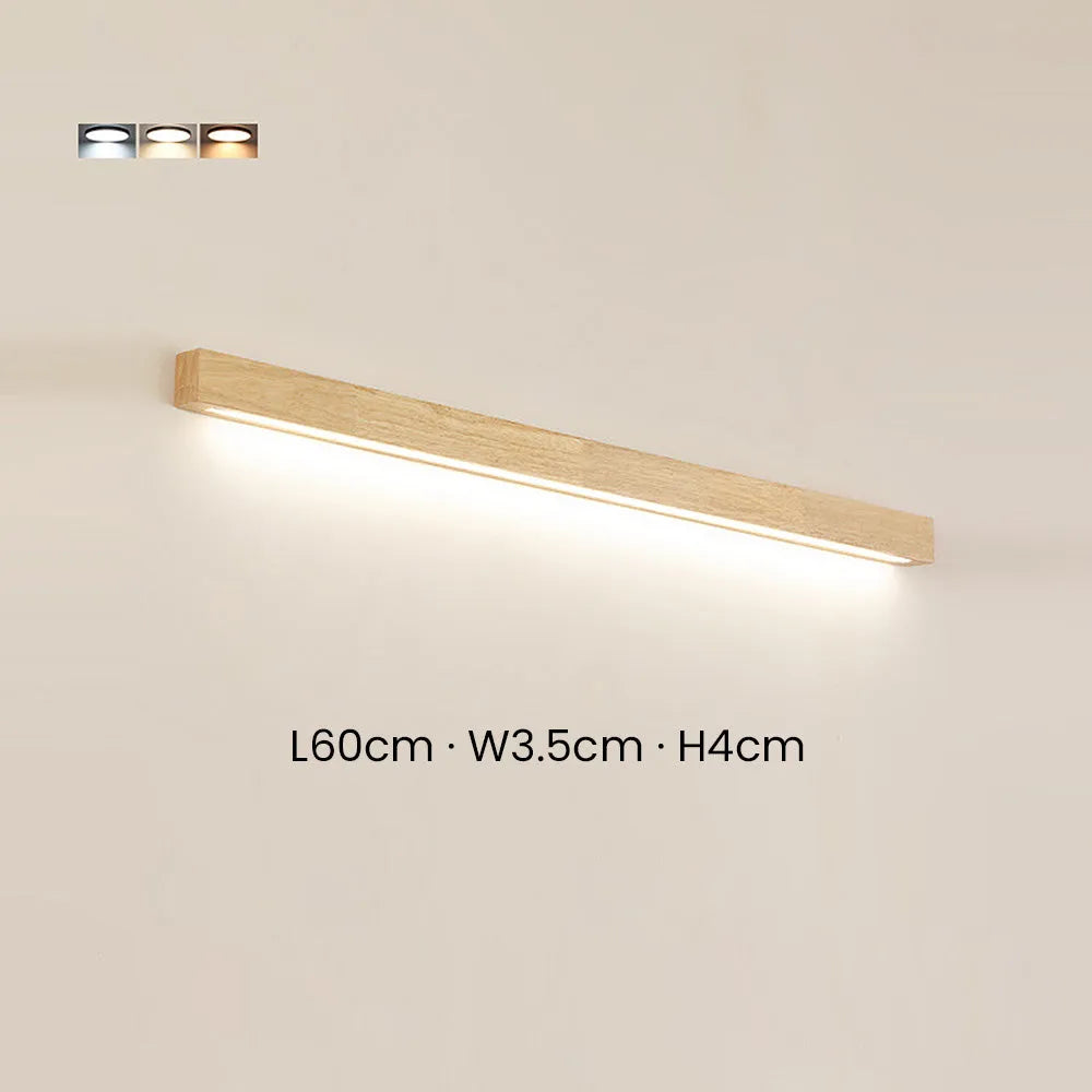 Wall Lamp Wood LED 60.0 cm Warm Bathroom Bedroom Mirror Lighting Fixture | Thomler
