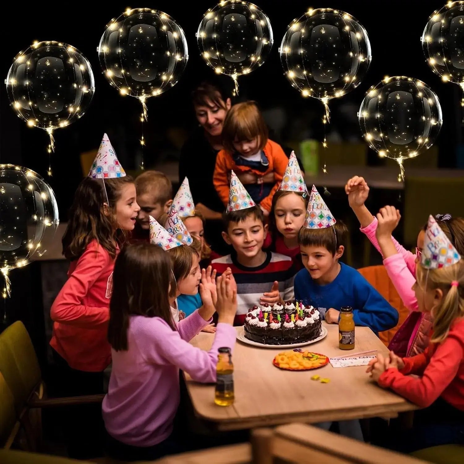 Illuminated Party Balloons 10-Pack Clear 18" LED String Light Battery Powered for Weddings Birthdays Indoor Outdoor Events Reusable Decor | Thomler