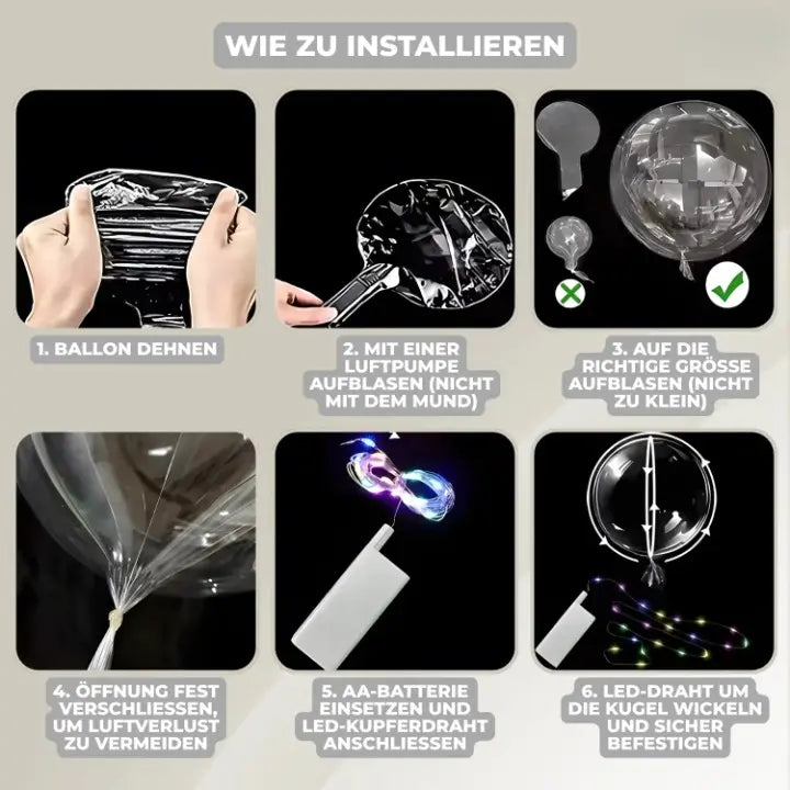 LED-Ballonlichter mit warmweißem Licht