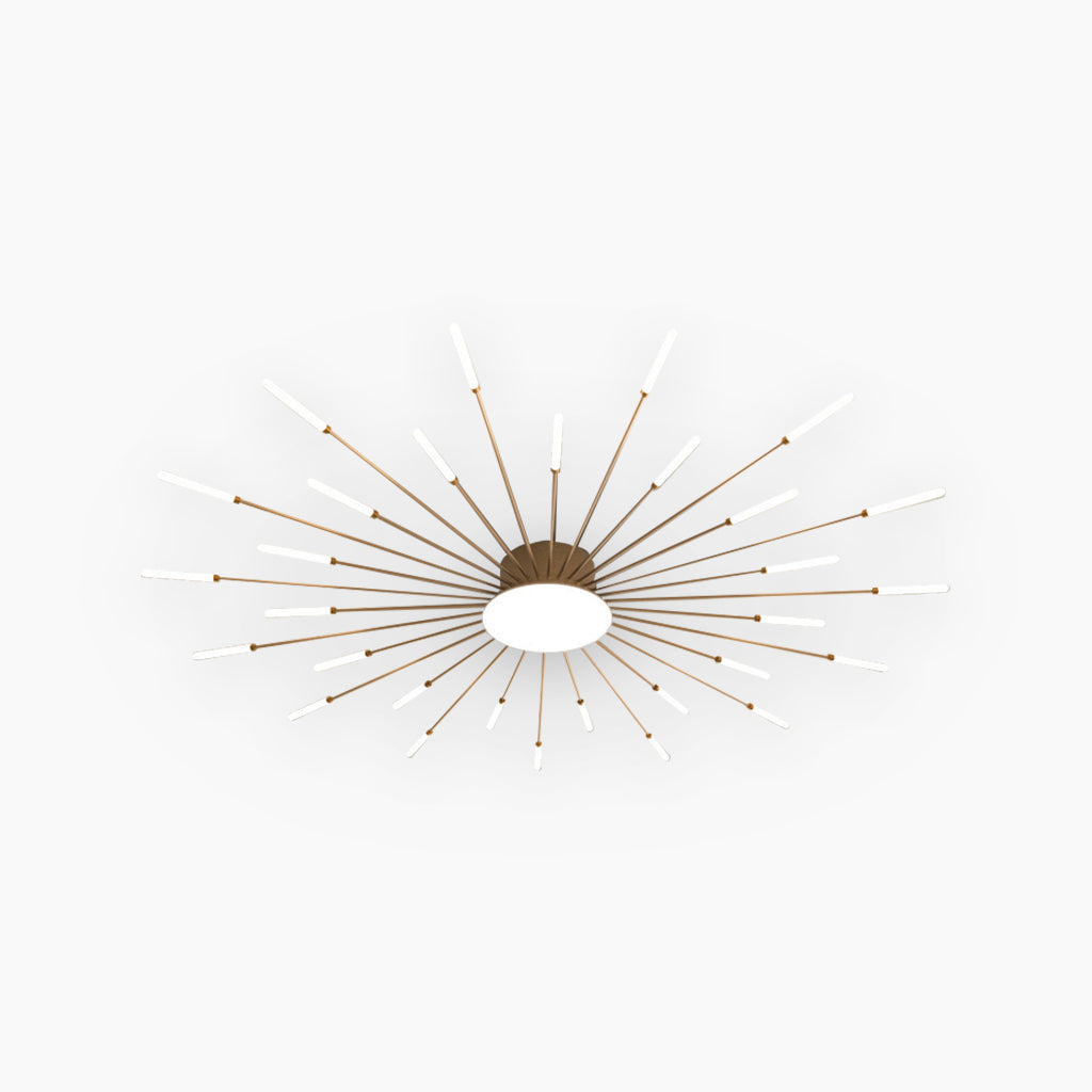Ceiling Light LED Aluminum 31.5 in Semi Flush Modern Black Gold Living Room Bedroom Dining Room Decorative Lighting | Thomler