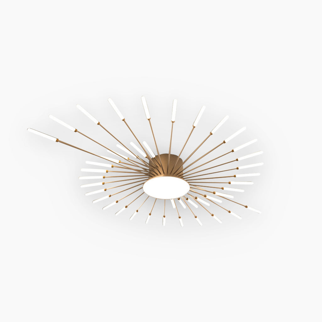 Ceiling Light LED Aluminum 31.5 in Semi Flush Modern Black Gold Living Room Bedroom Dining Room Decorative Lighting | Thomler