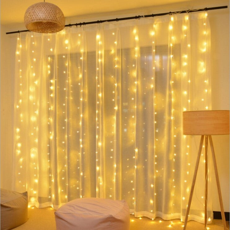 LED Curtain String Lights Warm White USB Powered with Remote 8 Modes for Indoor Outdoor Patio Bedroom Wedding Party Decorative Waterproof | Thomler