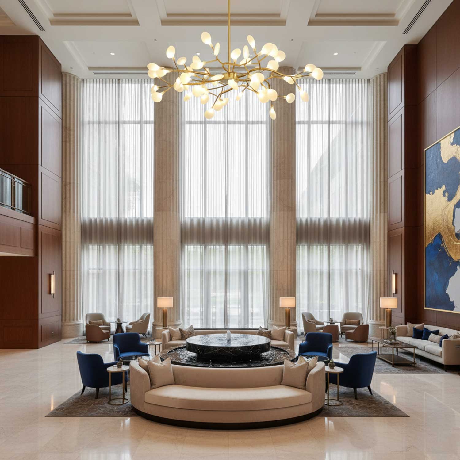 Modern LED Chandelier 40.6 in Acrylic Firefly Design White Indoor Ceiling Light Dining Living Room | Thomler