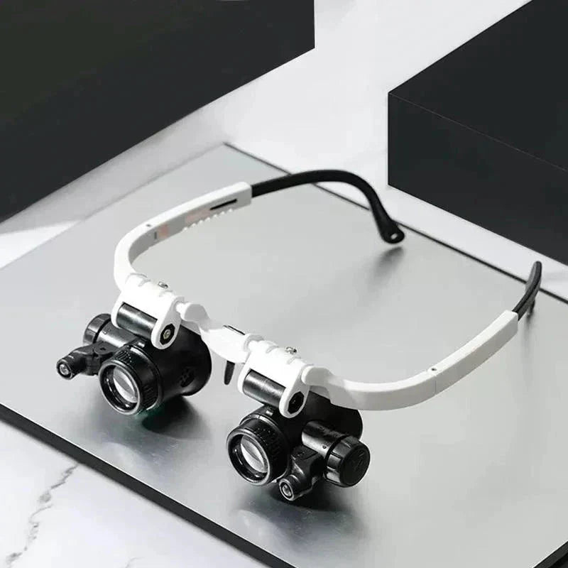 Wearable Precision Magnifier with Dual LED Lights – 8×, 15×, 23× Hands-Free Optical Zoom for Watch Repair, Jewelry, Electronics, Soldering | Thomler