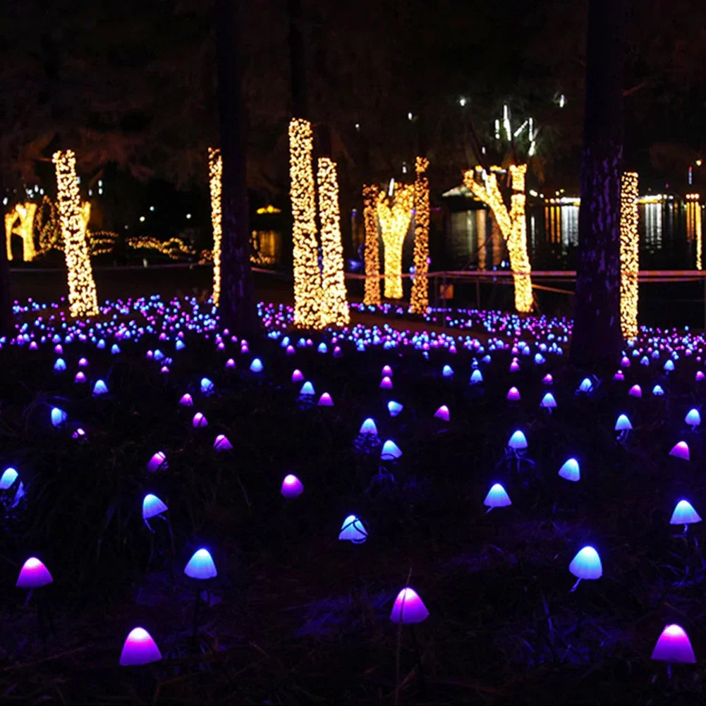 Solar Mushroom String Lights – Whimsical Outdoor Garden Pathway LED Decorations for Lawns & Yards | Thomler