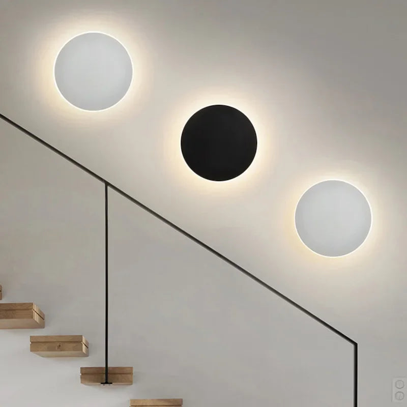 Wall Light Aluminum 11.8 in Round Warm LED Bedroom Hallway Minimalist Modern Nordic Sconce Ambient Lighting | Thomler