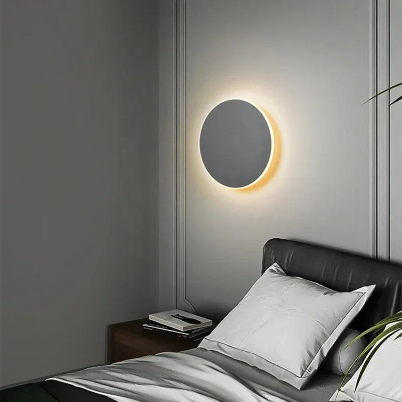 Wall Light Aluminum 11.8 in Round Warm LED Bedroom Hallway Minimalist Modern Nordic Sconce Ambient Lighting | Thomler