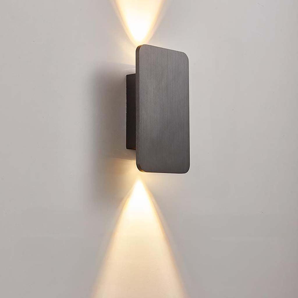 Wall Sconce Aluminum 11.8 in x 4.7 in LED Modern Bedroom Living Room Lighting Fixture Black Gold White Brown Grey | Thomler