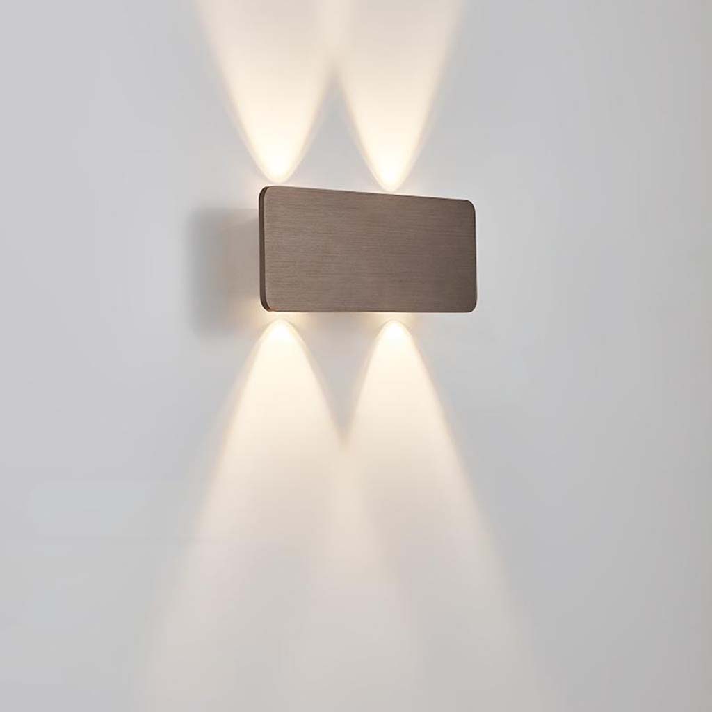 Wall Sconce Aluminum 11.8 in x 4.7 in LED Modern Bedroom Living Room Lighting Fixture Black Gold White Brown Grey | Thomler