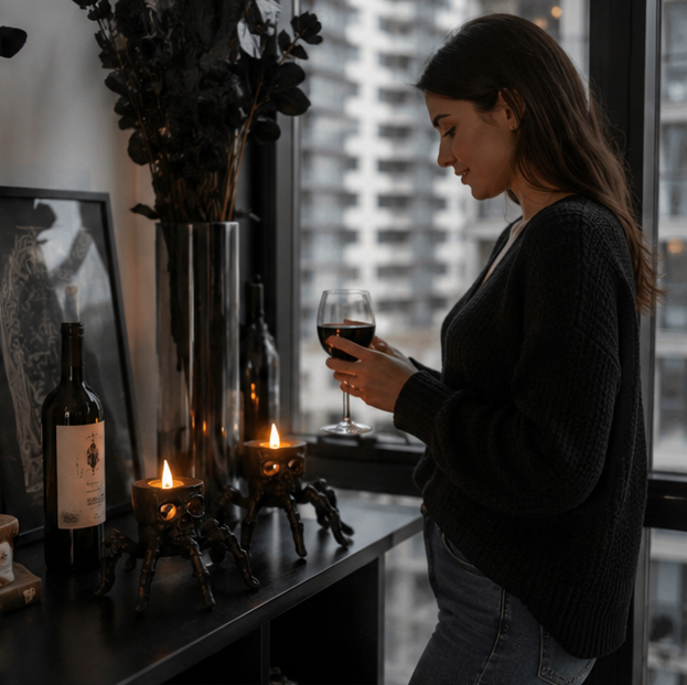 Battery-Operated Skeletal Flickering Nightlights for Spooky Indoor Décor & October Festivities | Thomler