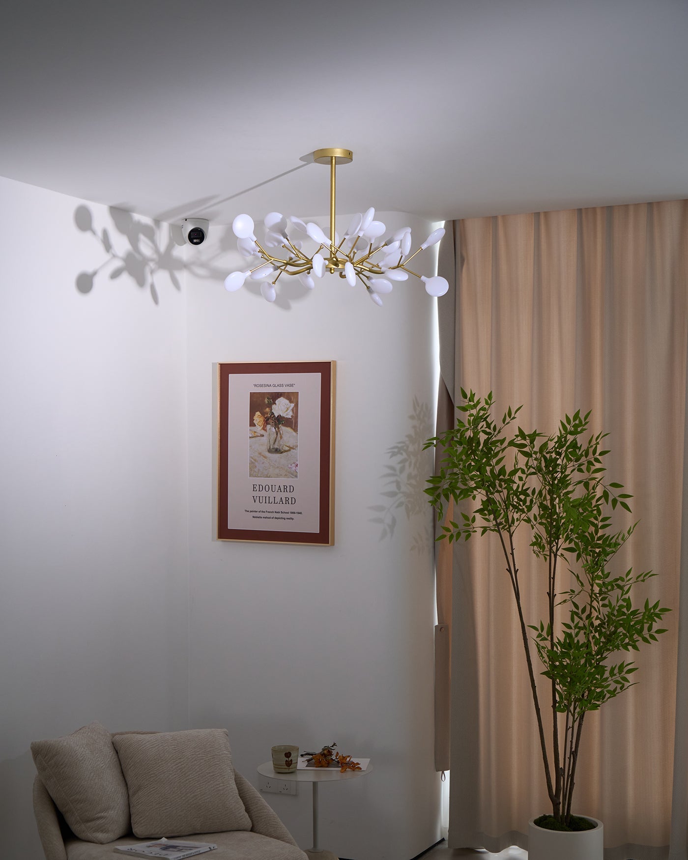 Modern LED Chandelier 40.6 in Acrylic Firefly Design White Indoor Ceiling Light Dining Living Room | Thomler