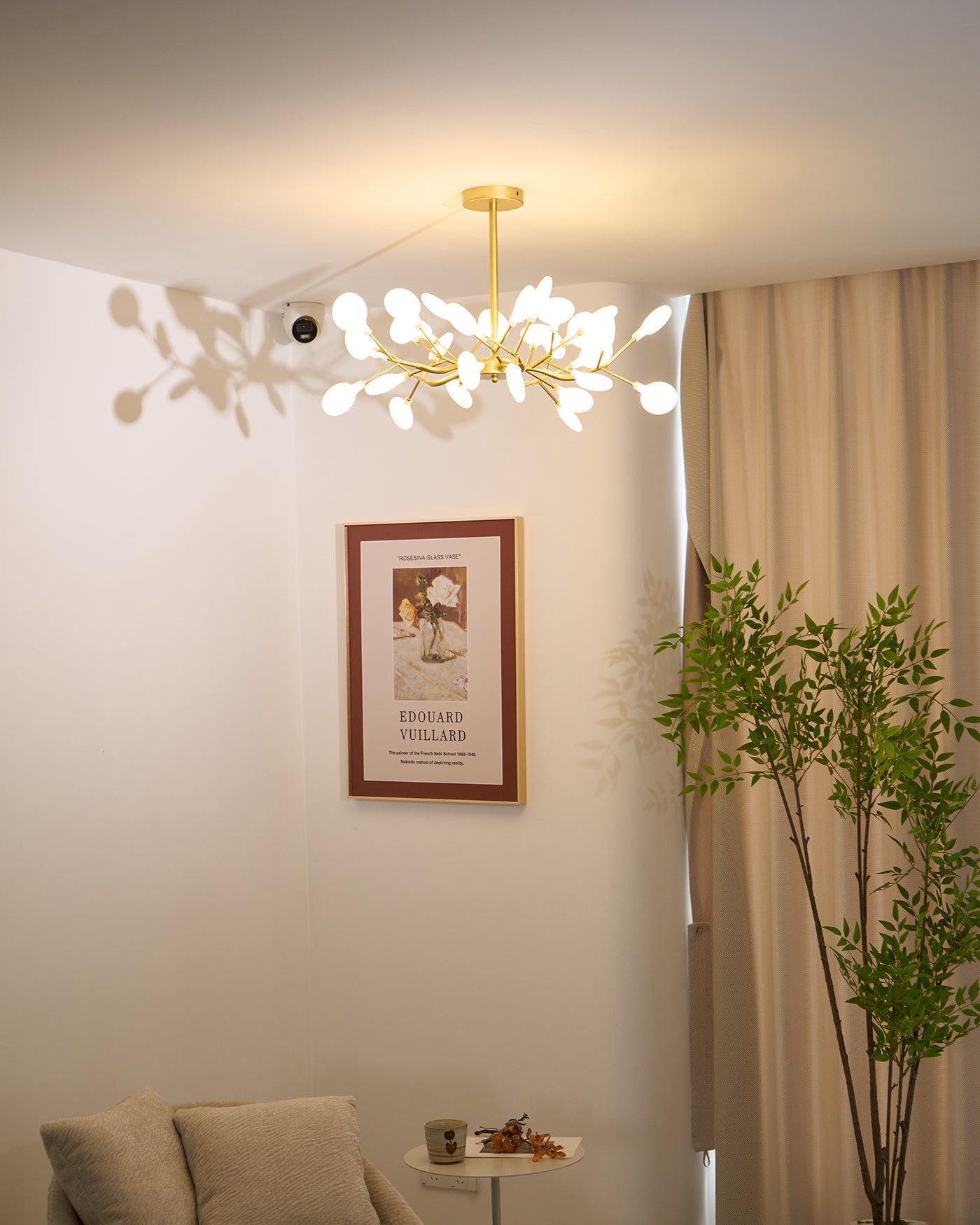 Modern LED Chandelier 40.6 in Acrylic Firefly Design White Indoor Ceiling Light Dining Living Room | Thomler