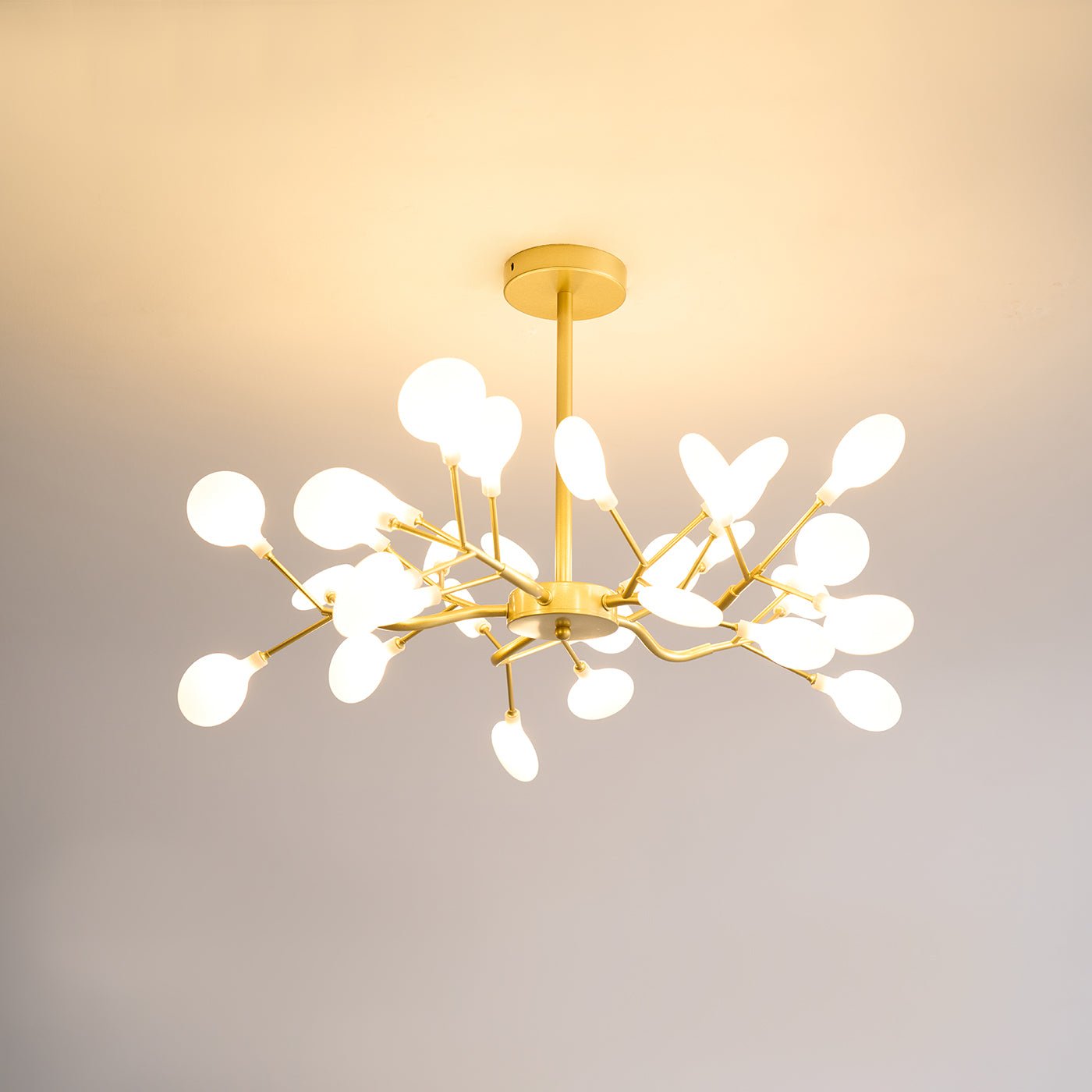 Pendant Light Metal Gold 80.0 cm LED White Acrylic Living Room Dining Room Ceiling Lamp Branching Modern Chandelier Scandinavian Luxury Interior Lighting | Thomler