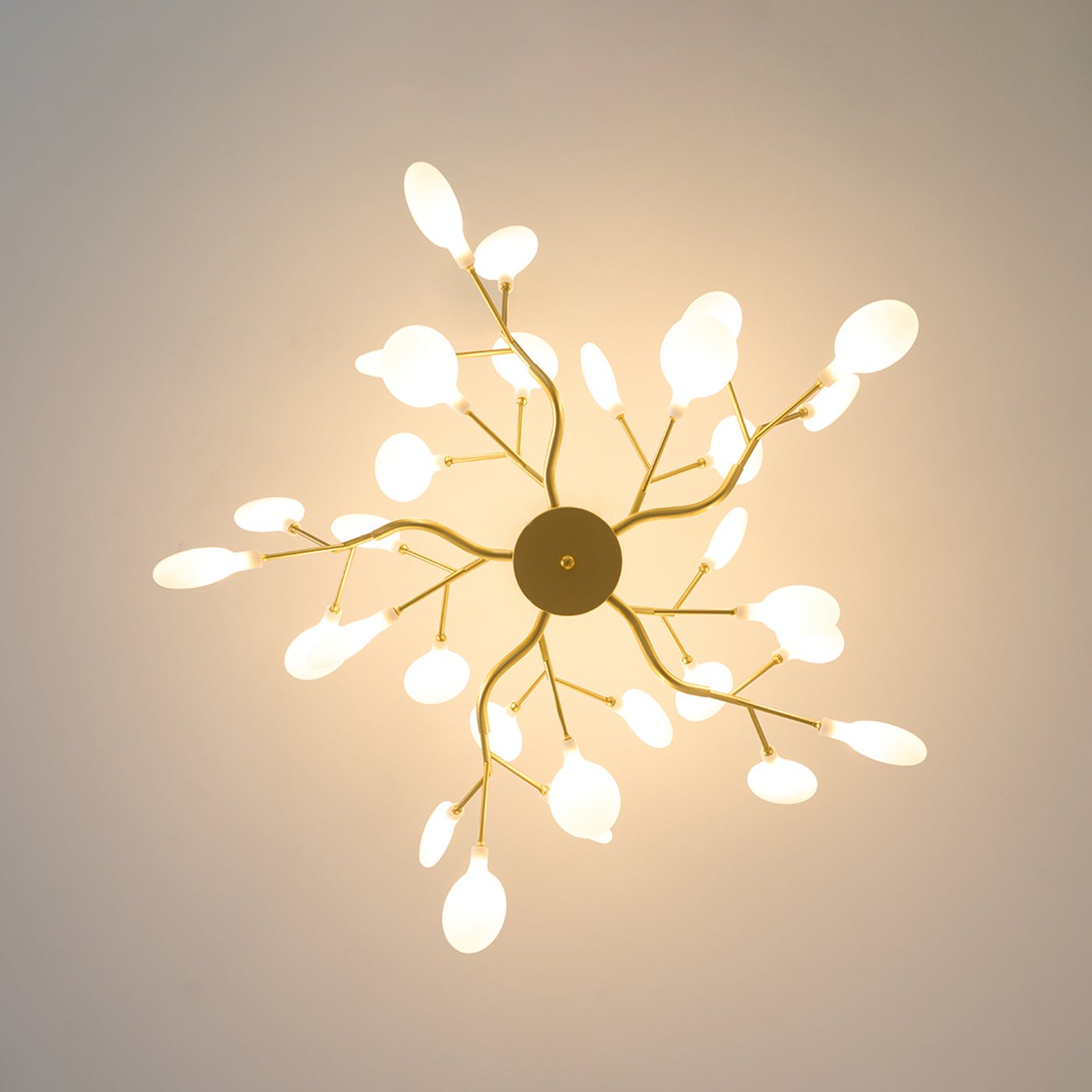 Modern LED Chandelier 40.6 in Acrylic Firefly Design White Indoor Ceiling Light Dining Living Room | Thomler