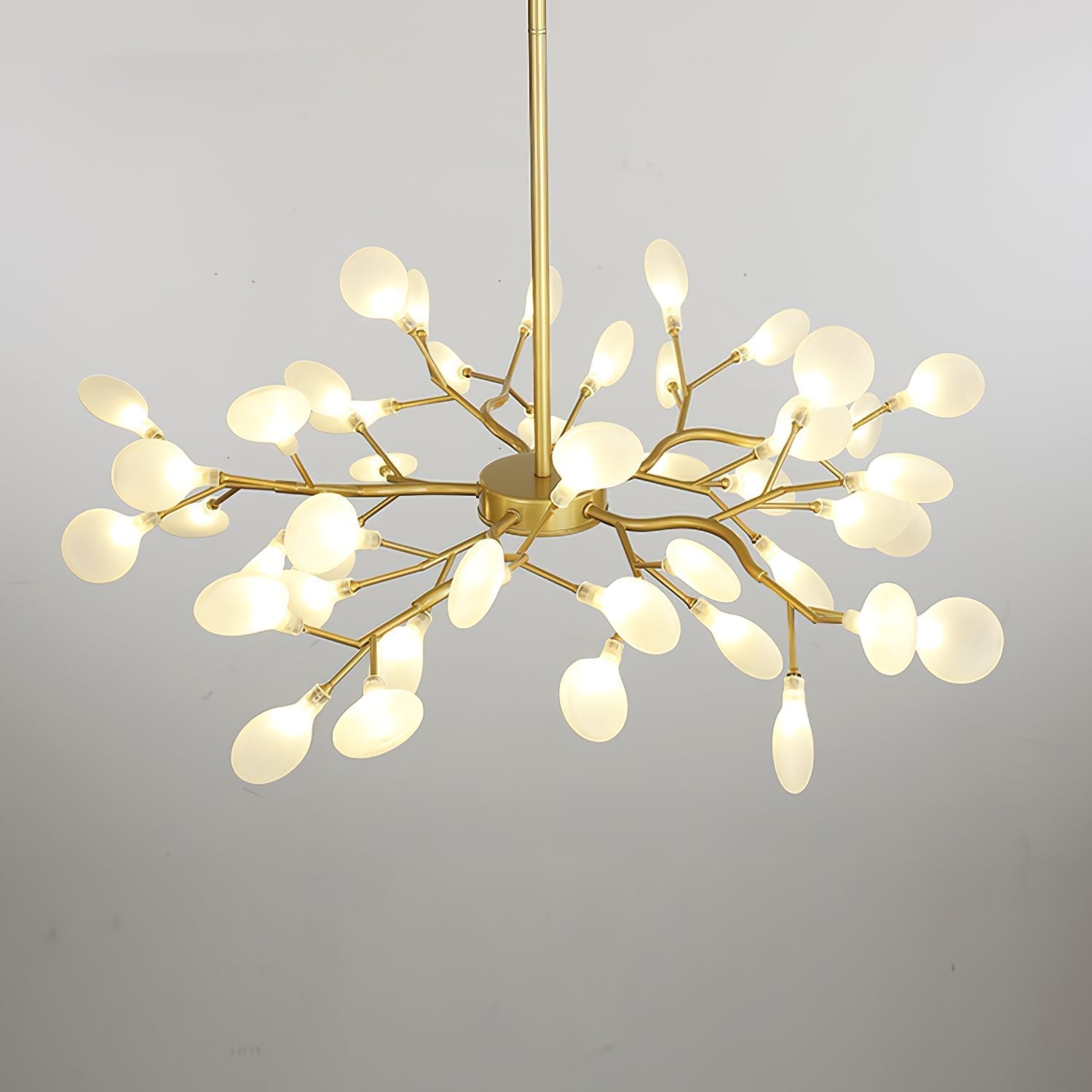 Pendant Light Metal Gold 80.0 cm LED White Acrylic Living Room Dining Room Ceiling Lamp Branching Modern Chandelier Scandinavian Luxury Interior Lighting | Thomler