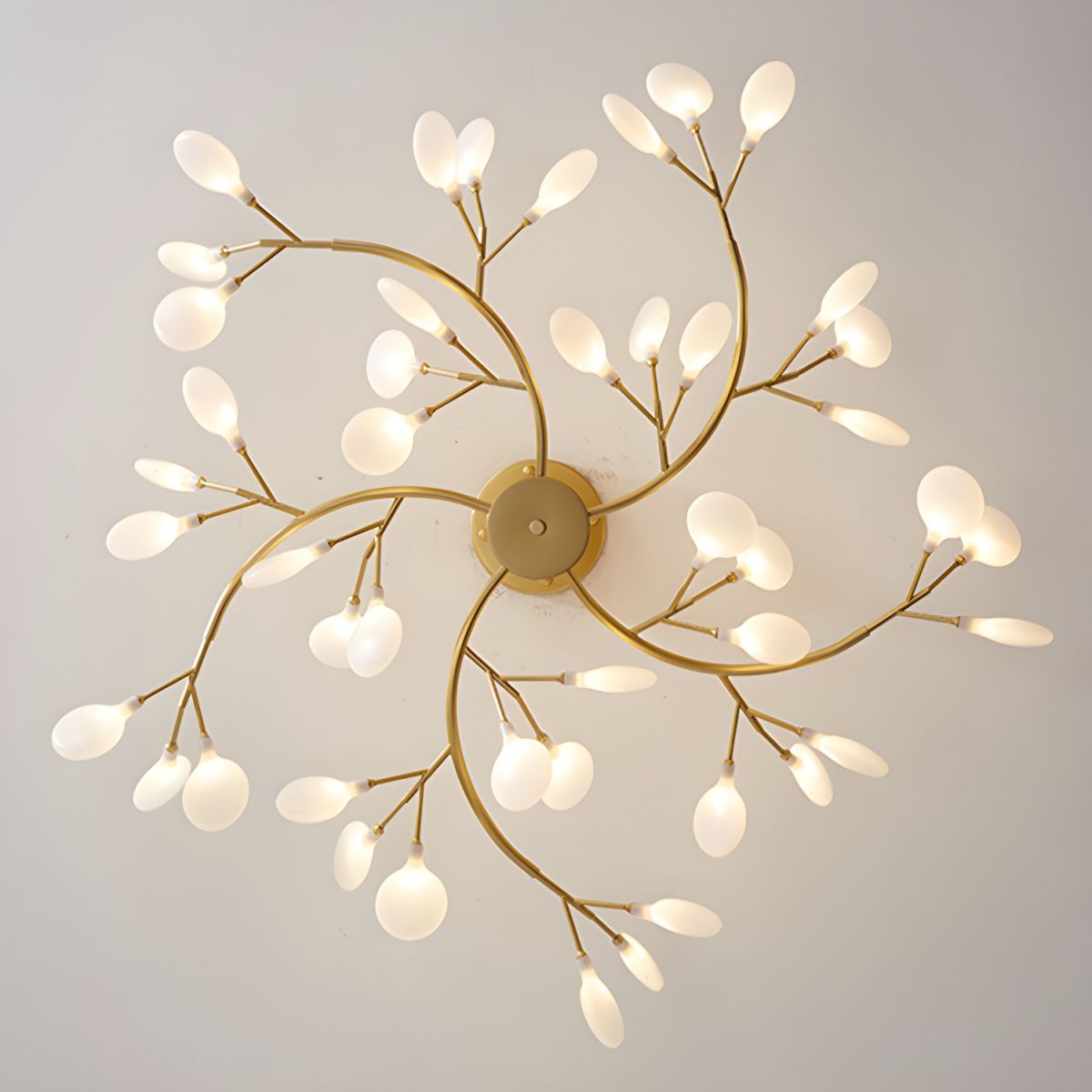 Pendant Light Metal Gold 80.0 cm LED White Acrylic Living Room Dining Room Ceiling Lamp Branching Modern Chandelier Scandinavian Luxury Interior Lighting | Thomler