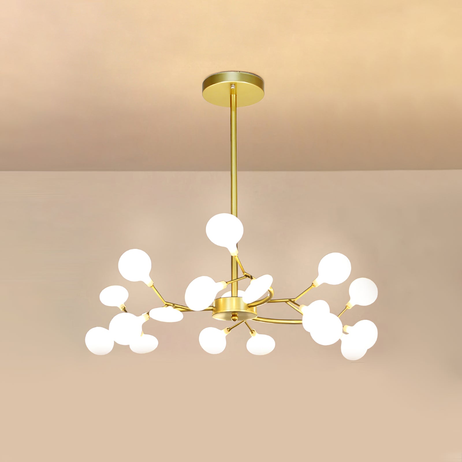 Modern LED Chandelier 40.6 in Acrylic Firefly Design White Indoor Ceiling Light Dining Living Room | Thomler