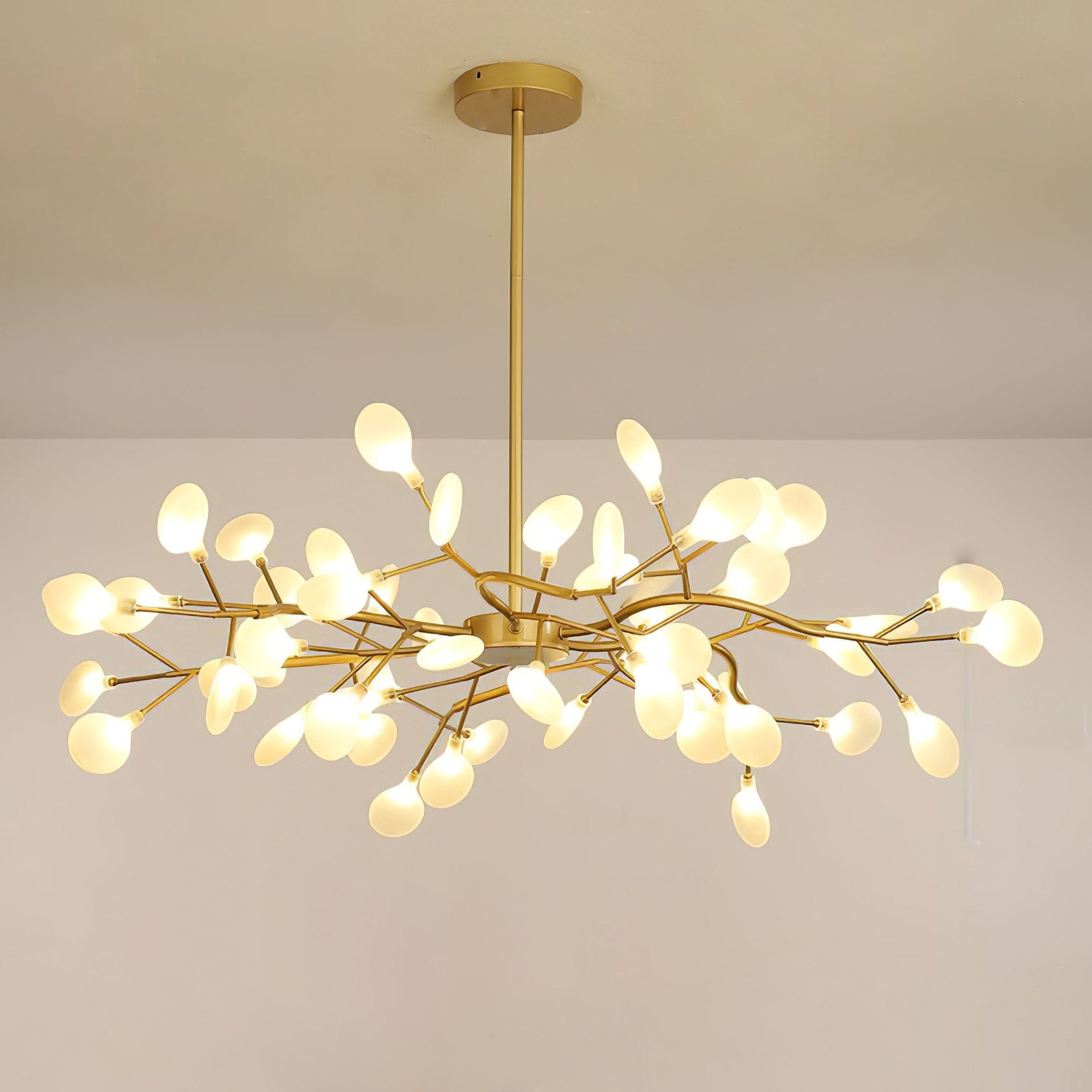 Modern LED Chandelier 40.6 in Acrylic Firefly Design White Indoor Ceiling Light Dining Living Room | Thomler