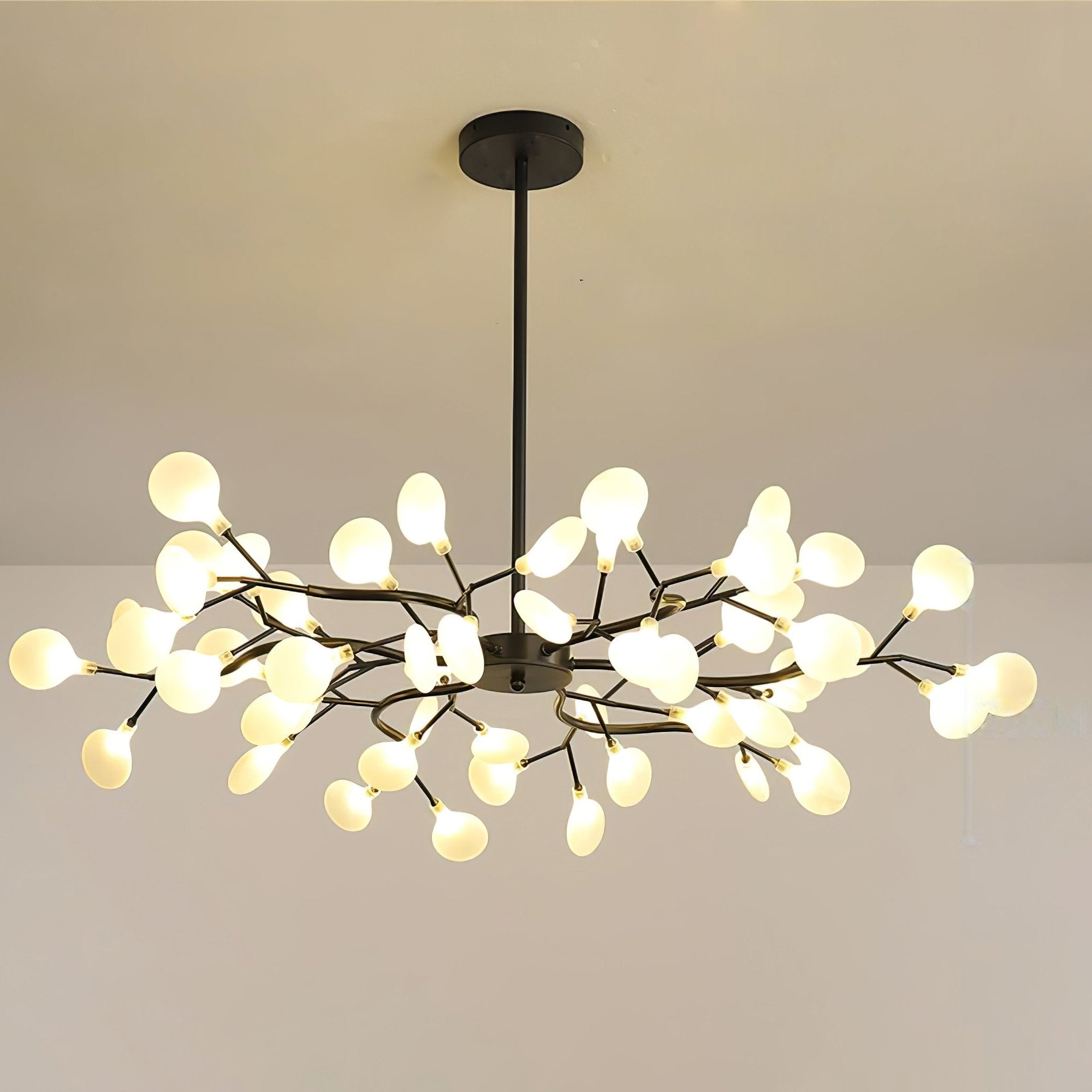 Modern LED Chandelier 40.6 in Acrylic Firefly Design White Indoor Ceiling Light Dining Living Room | Thomler