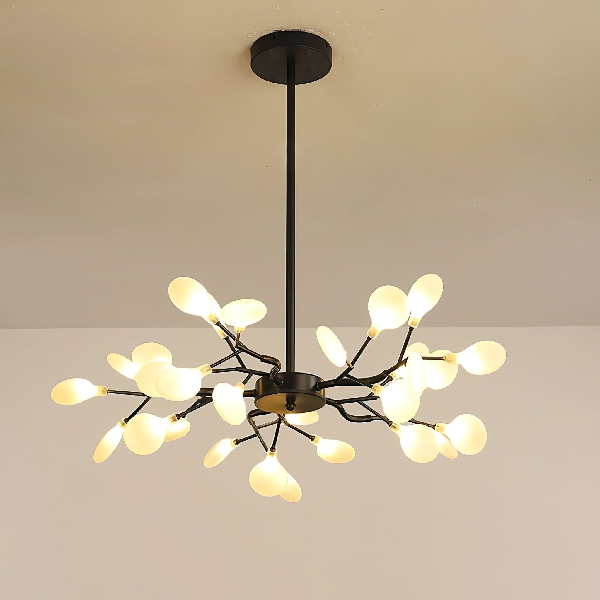 Modern LED Chandelier 40.6 in Acrylic Firefly Design White Indoor Ceiling Light Dining Living Room | Thomler