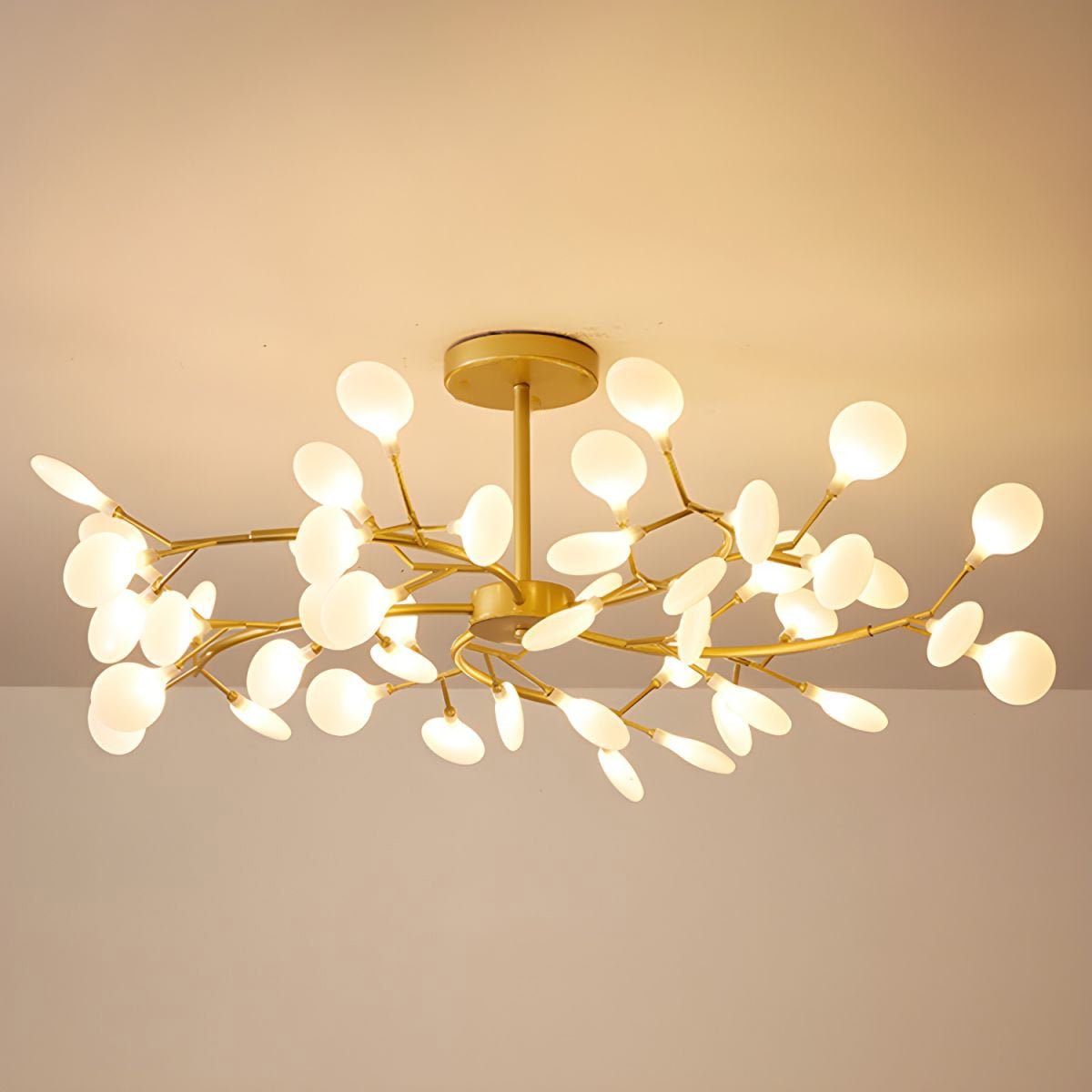 Modern LED Chandelier 40.6 in Acrylic Firefly Design White Indoor Ceiling Light Dining Living Room | Thomler