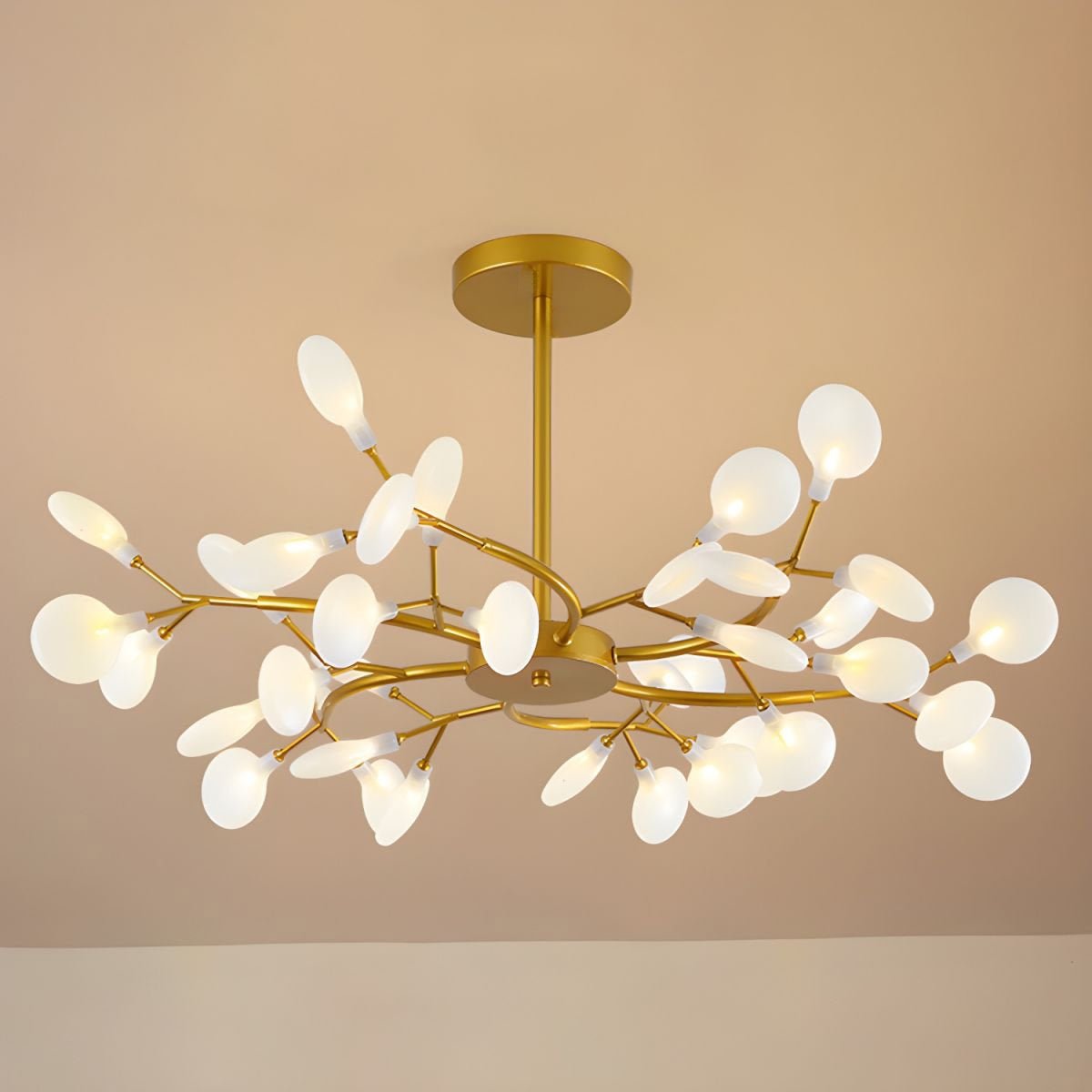 Modern LED Chandelier 40.6 in Acrylic Firefly Design White Indoor Ceiling Light Dining Living Room | Thomler