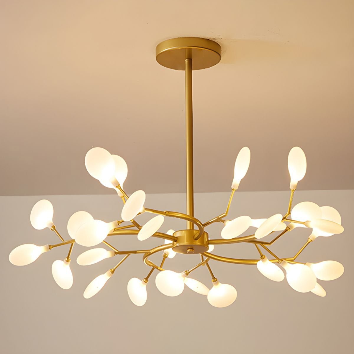 Modern LED Chandelier 40.6 in Acrylic Firefly Design White Indoor Ceiling Light Dining Living Room | Thomler