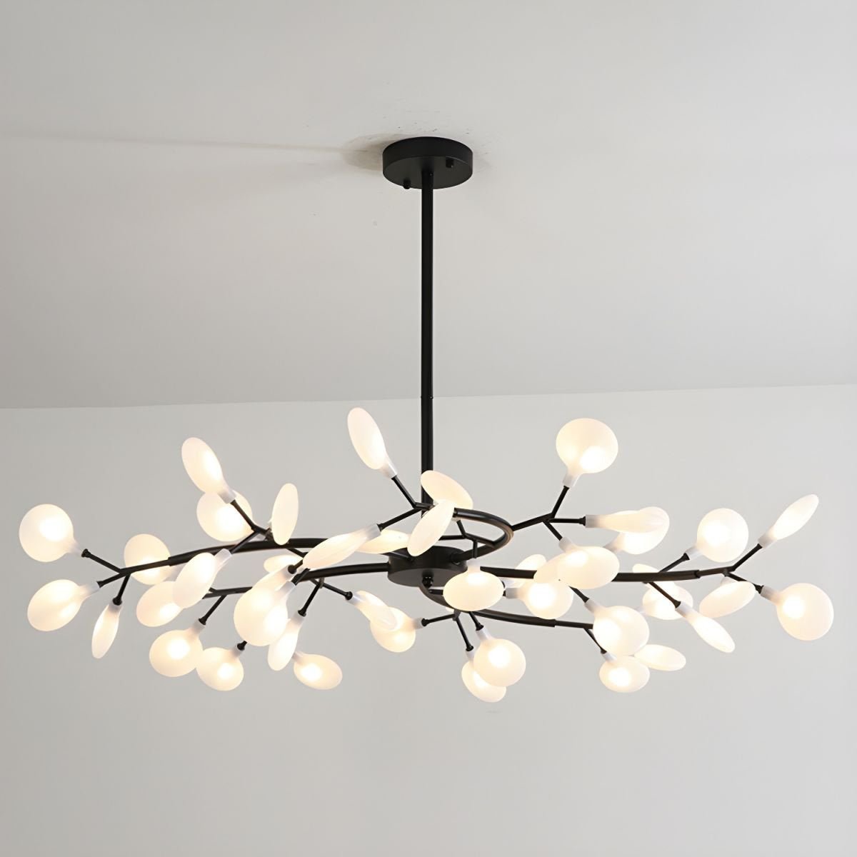 Modern LED Chandelier 40.6 in Acrylic Firefly Design White Indoor Ceiling Light Dining Living Room | Thomler
