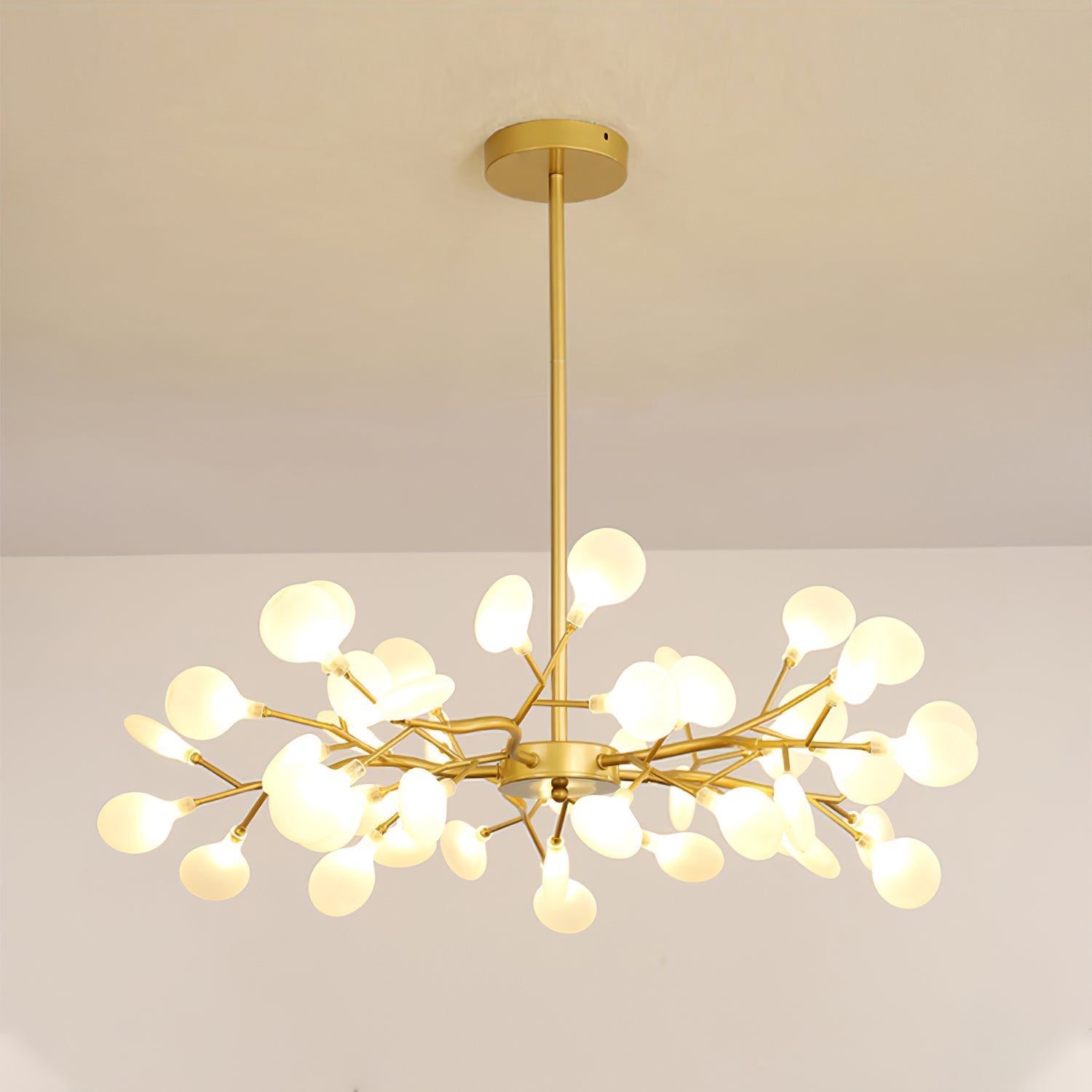 Pendant Light Metal Gold 80.0 cm LED White Acrylic Living Room Dining Room Ceiling Lamp Branching Modern Chandelier Scandinavian Luxury Interior Lighting | Thomler