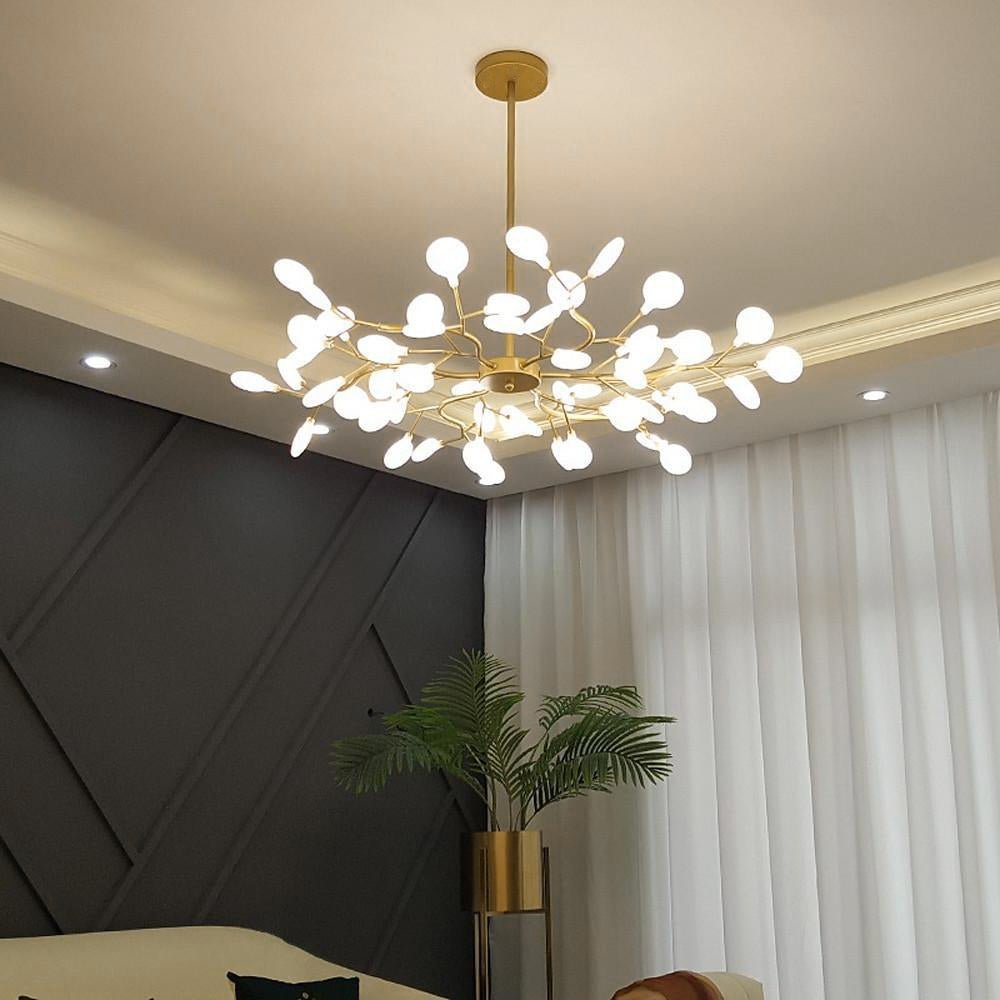 Modern LED Chandelier 40.6 in Acrylic Firefly Design White Indoor Ceiling Light Dining Living Room | Thomler