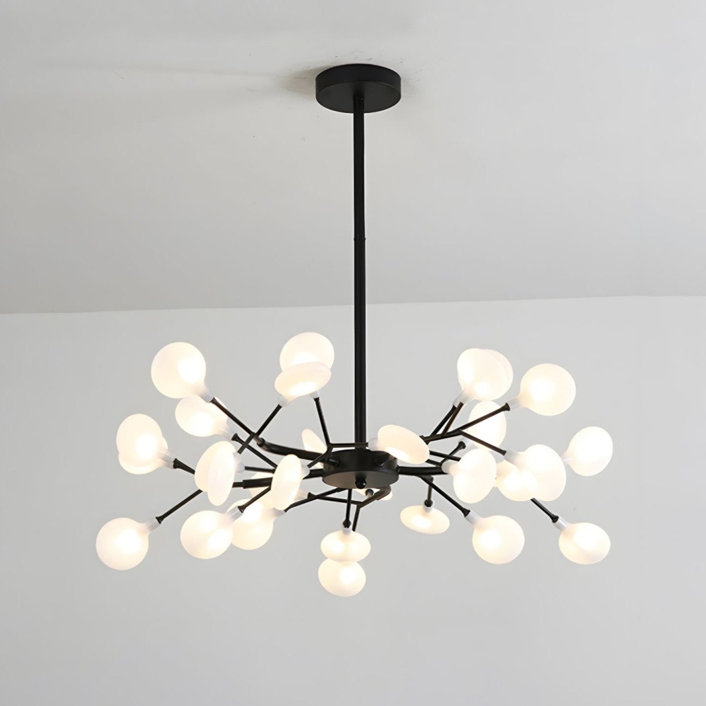 Modern LED Chandelier 40.6 in Acrylic Firefly Design White Indoor Ceiling Light Dining Living Room | Thomler