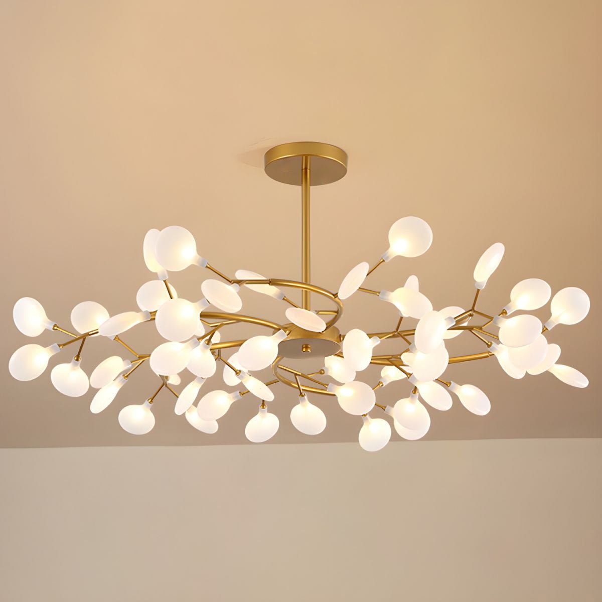 Modern LED Chandelier 40.6 in Acrylic Firefly Design White Indoor Ceiling Light Dining Living Room | Thomler
