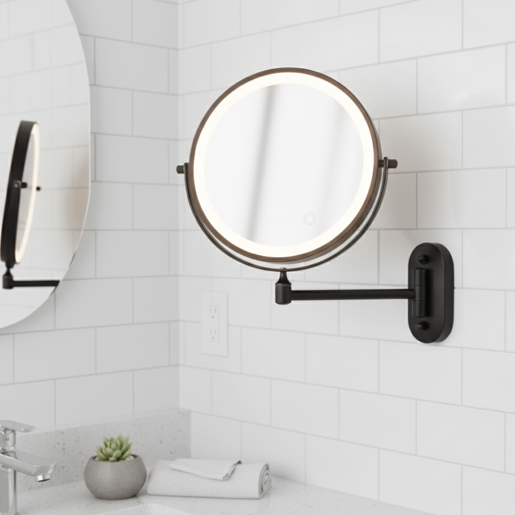 Rechargeable LED Lighted Vanity Mirror with Adjustable Magnification for Makeup Application and Skincare | Thomler