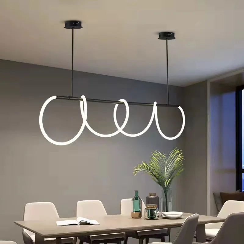 Linear LED Pendant Light Bar – Modern Hanging Fixture for Dining Room & Kitchen | Thomler